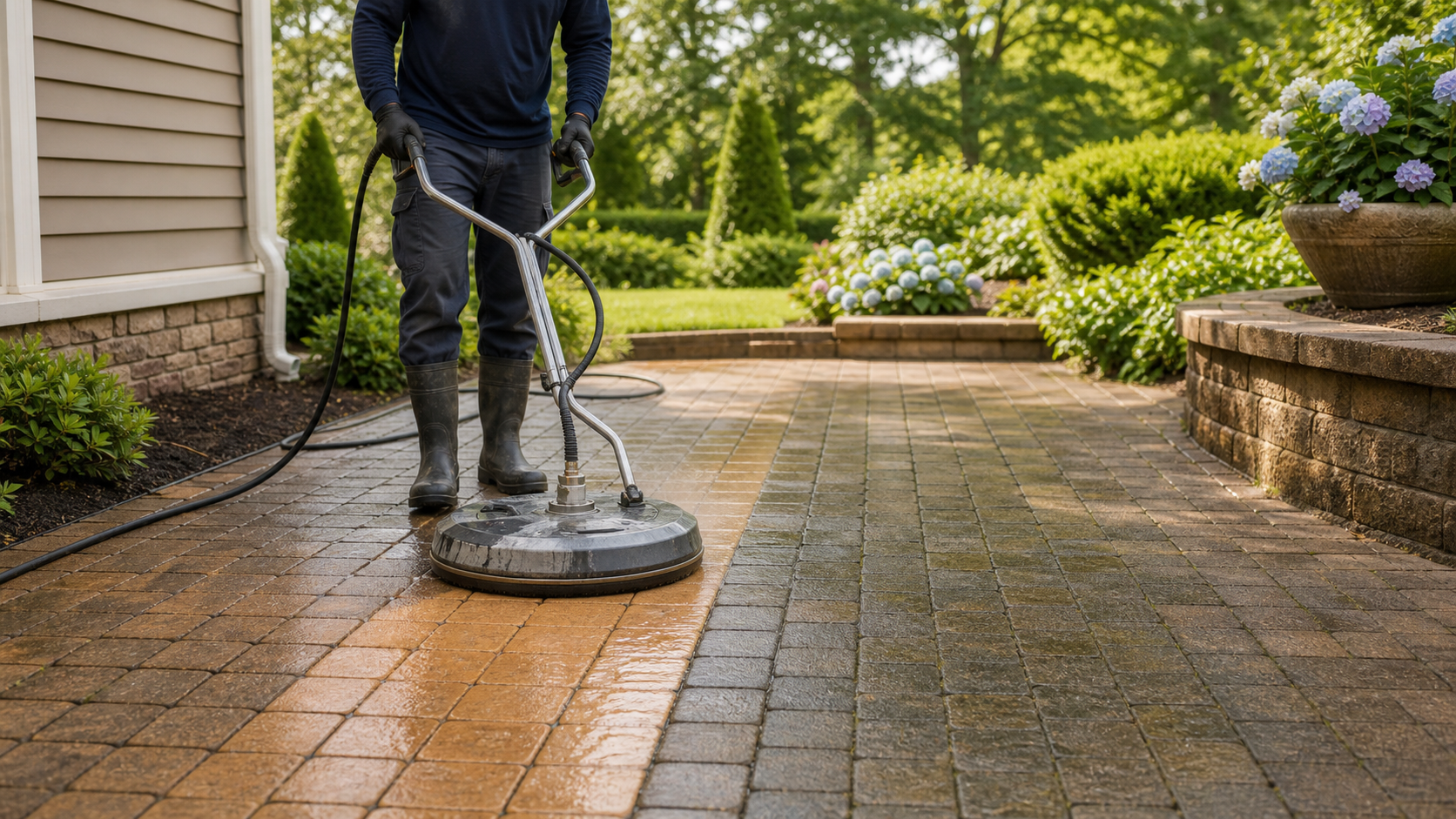 pressure washing pavers