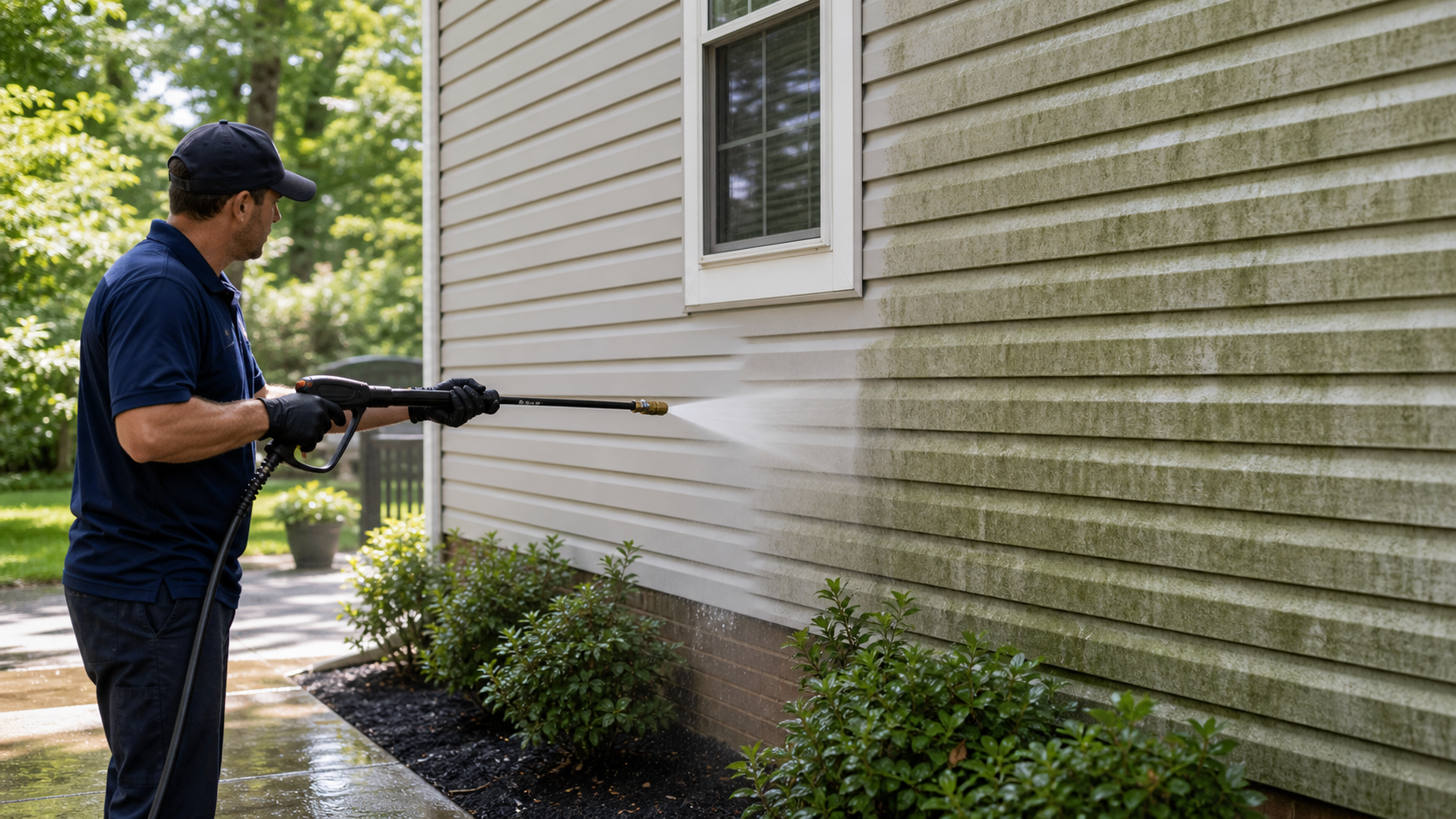pressure washing moss and mold removal