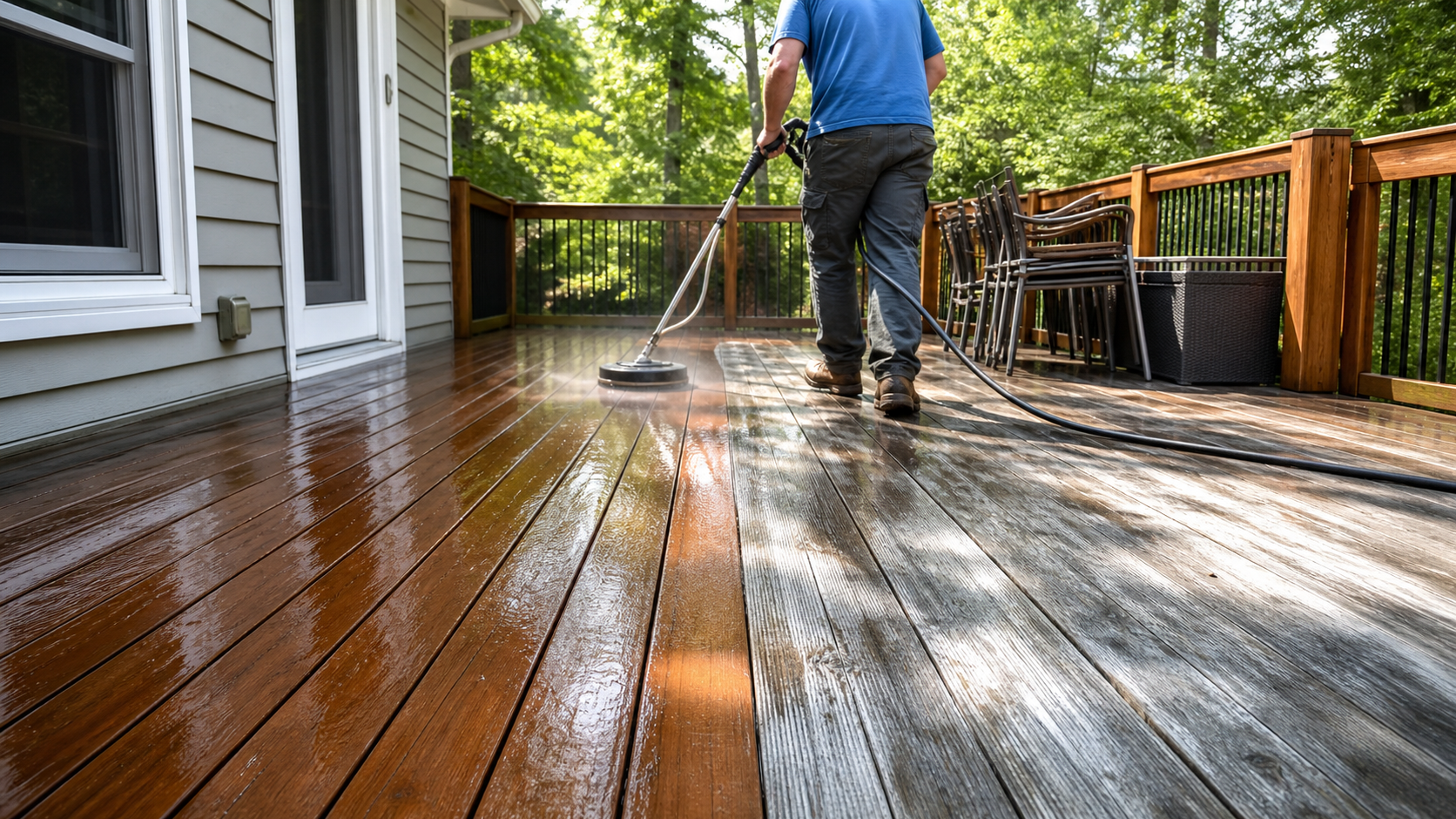 deck cleaning and staining same day Northern Virginia