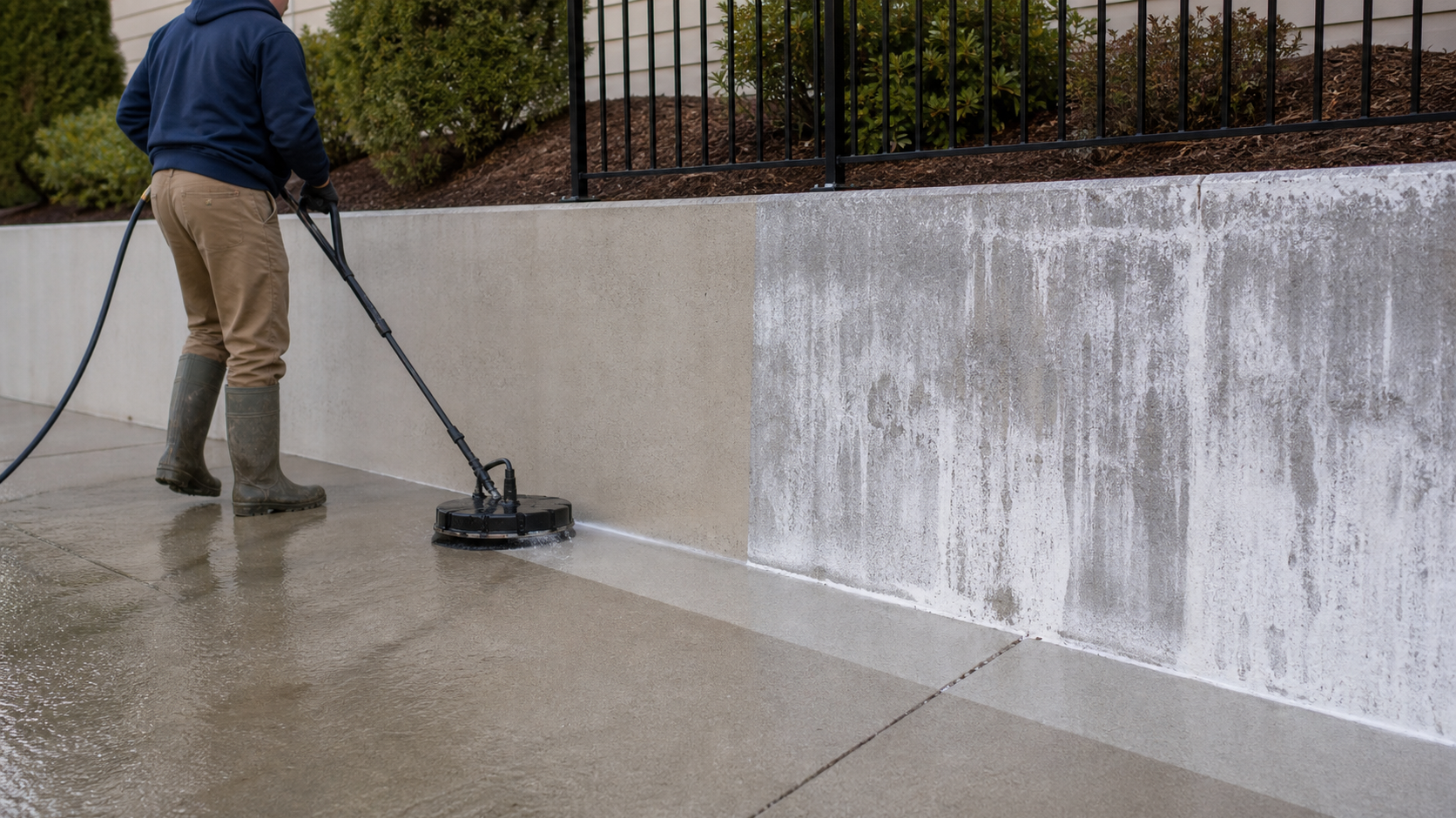 What Is Efflorescence On Concrete, And Can Pressure Washing Fix It? | Northern Virginia Power Washers efflorescence on concrete pressure washing