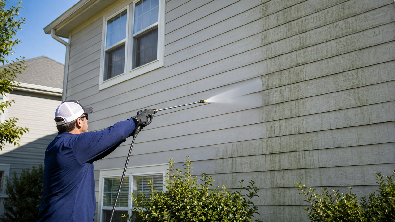 pressure washing Hardie board siding