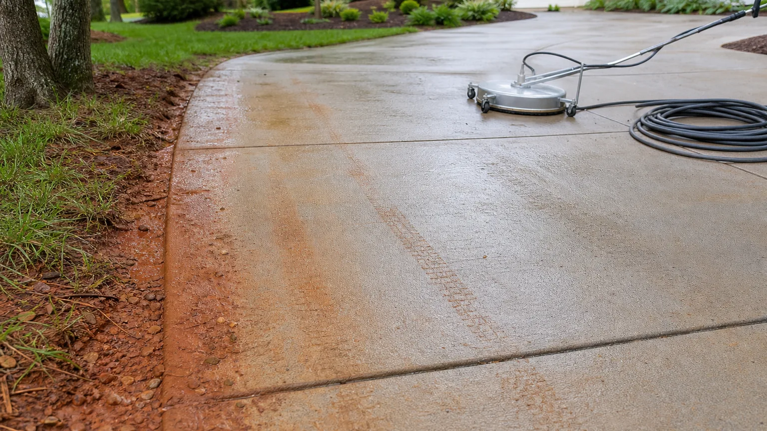 Haymarket Driveway Red Clay Stains: Cleaning Without Etching | Northern Virginia Power Washers Haymarket driveway red clay stains